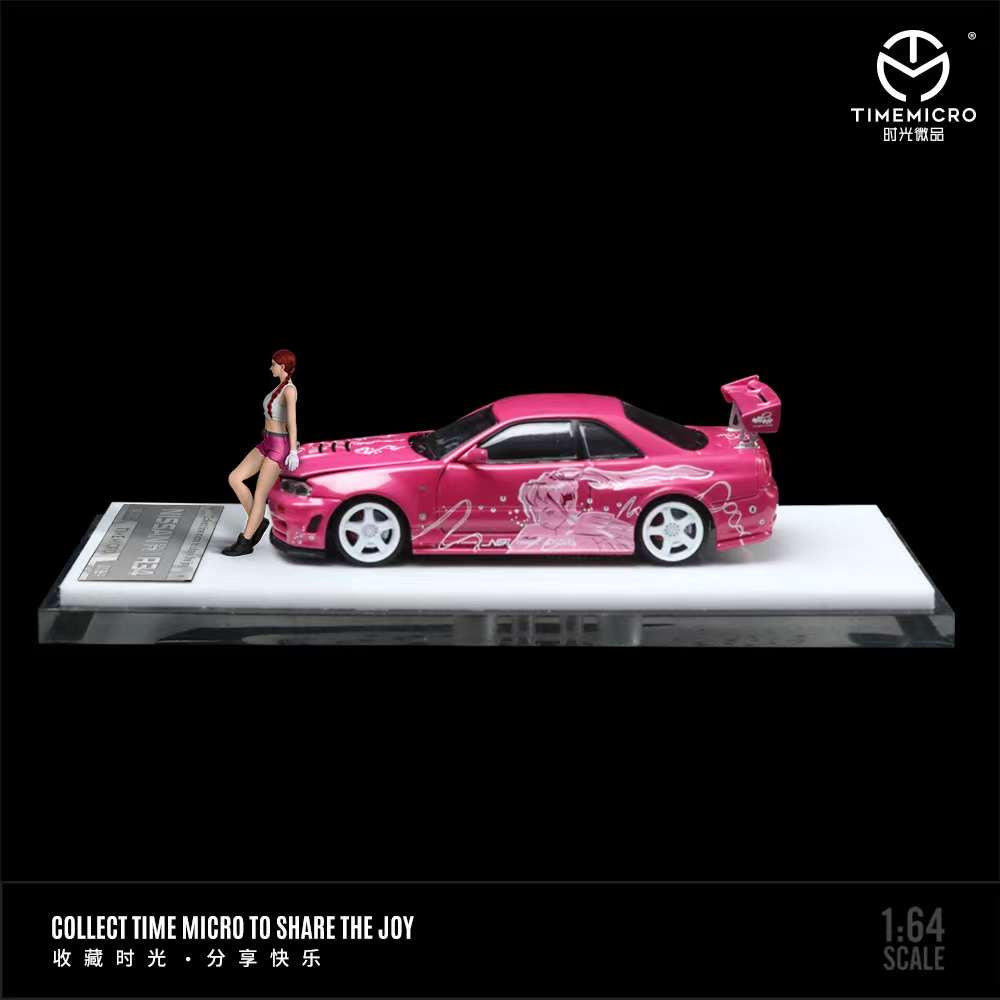 Gt R R34 Syline Model Pink Time Micro 1:64 Nissan GT-R R34 Pink Livery TM643429 (2 Versions ...
