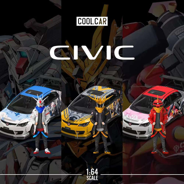 Cool Car 1:64 Honda Civic Gundam Series (3 Colors)