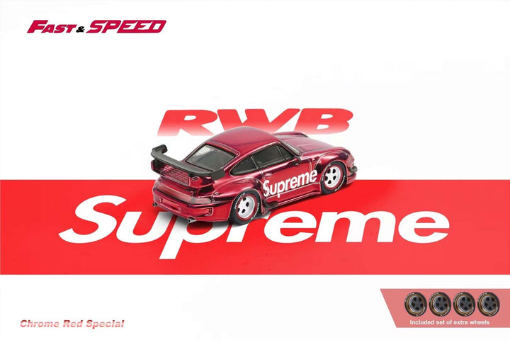 Fast Speed 1:64 Porsche RWB 993 GT - Chrome Red Supreme