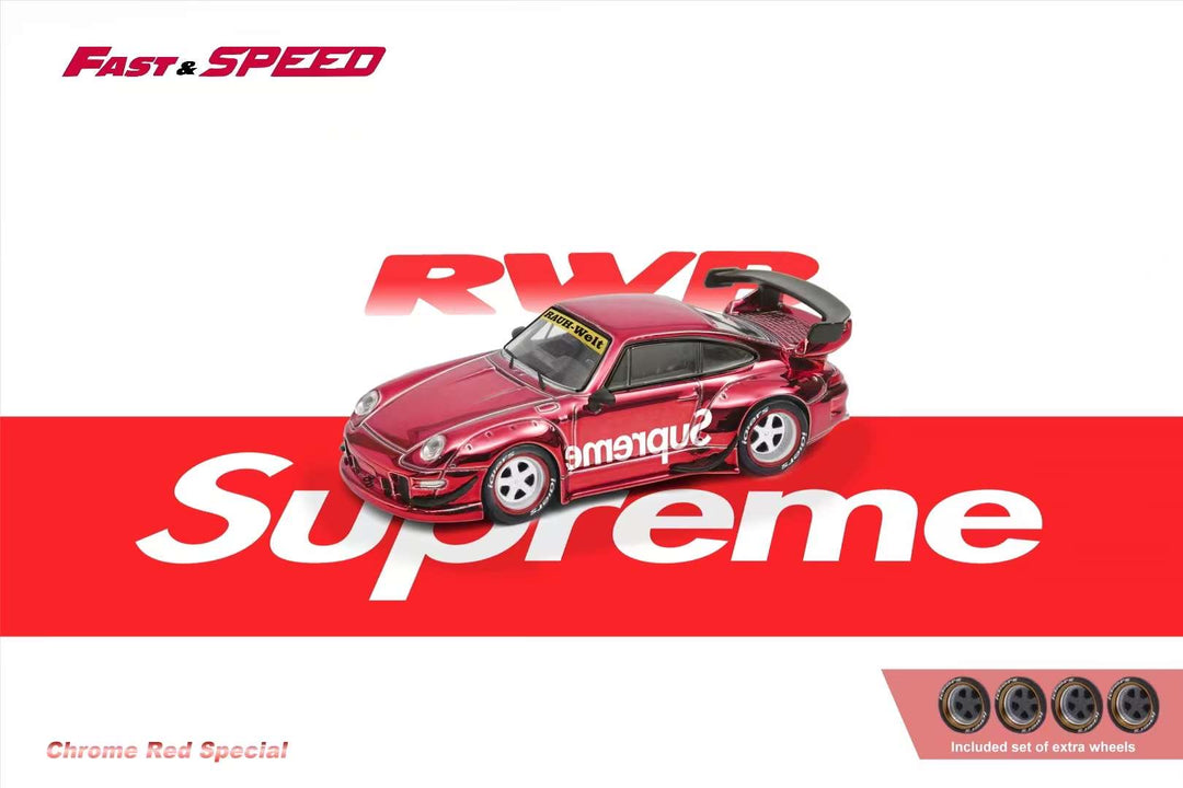 Fast Speed 1:64 Porsche RWB 993 GT - Chrome Red Supreme