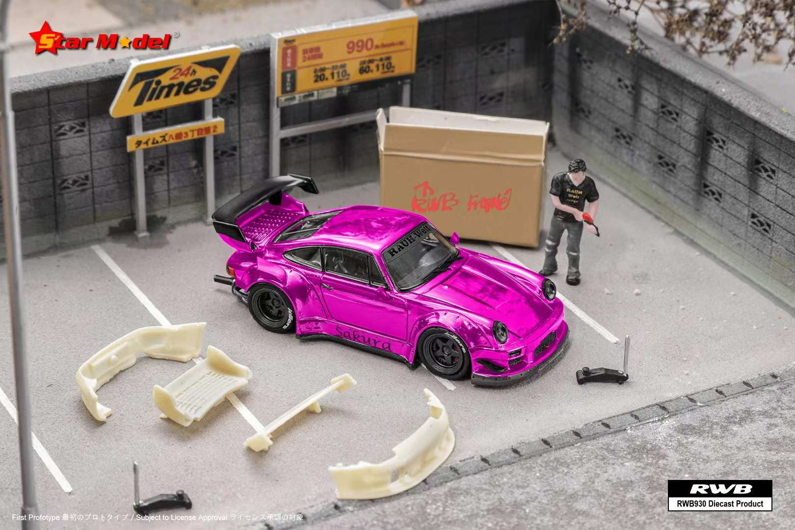 Star Model 1:64 Porsche RWB 930 Chrome Sakura (2 Versions