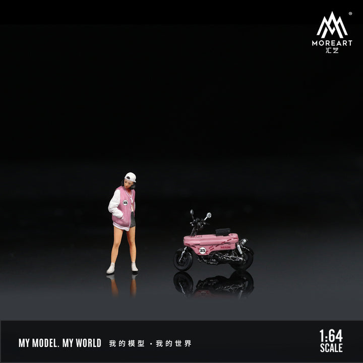 [Preorder] MoreArt 1:64 HONDA MOTO COMPO PINK PIG THEME MOTORCYCLE TRENDY GIRL MO222123