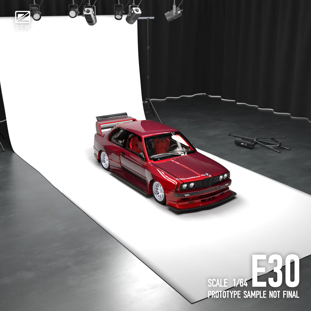 [Preorder] DCM 1:64 BMW M3 E30 Transparent Red Widebody