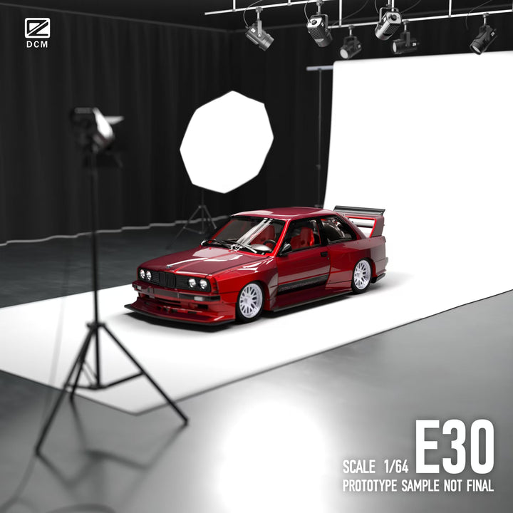 [Preorder] DCM 1:64 BMW M3 E30 Transparent Red Widebody