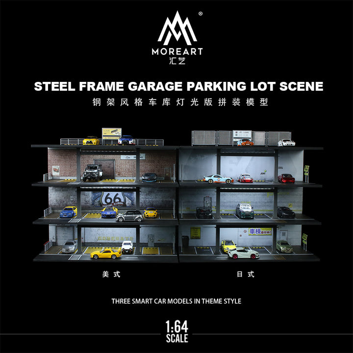 [Preorder] MoreArt 1:64 STEEL FRAME GARAGE PARKING LOT SCENE MO922002 (2 Versions)