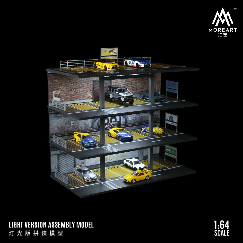 [Preorder] MoreArt 1:64 STEEL FRAME GARAGE PARKING LOT SCENE MO922002 (2 Versions)