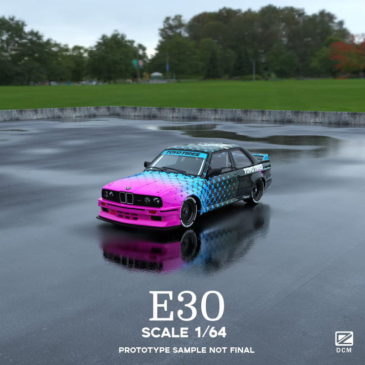 [Preorder] DCM 1:64 BMW M3 E30 Widebody Light Pink Black Gradient