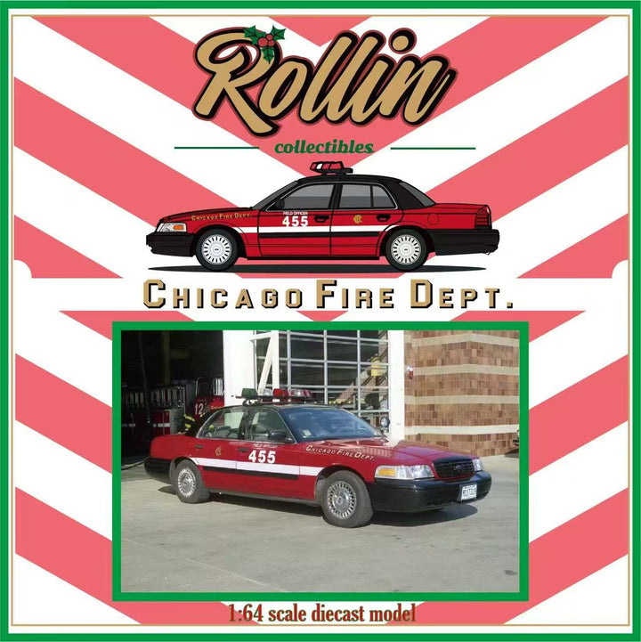 [Preorder] Rollin 1:64 Ford VICTORIA CHICAGO FIRE DEPT CFD Christmas Special Packaging