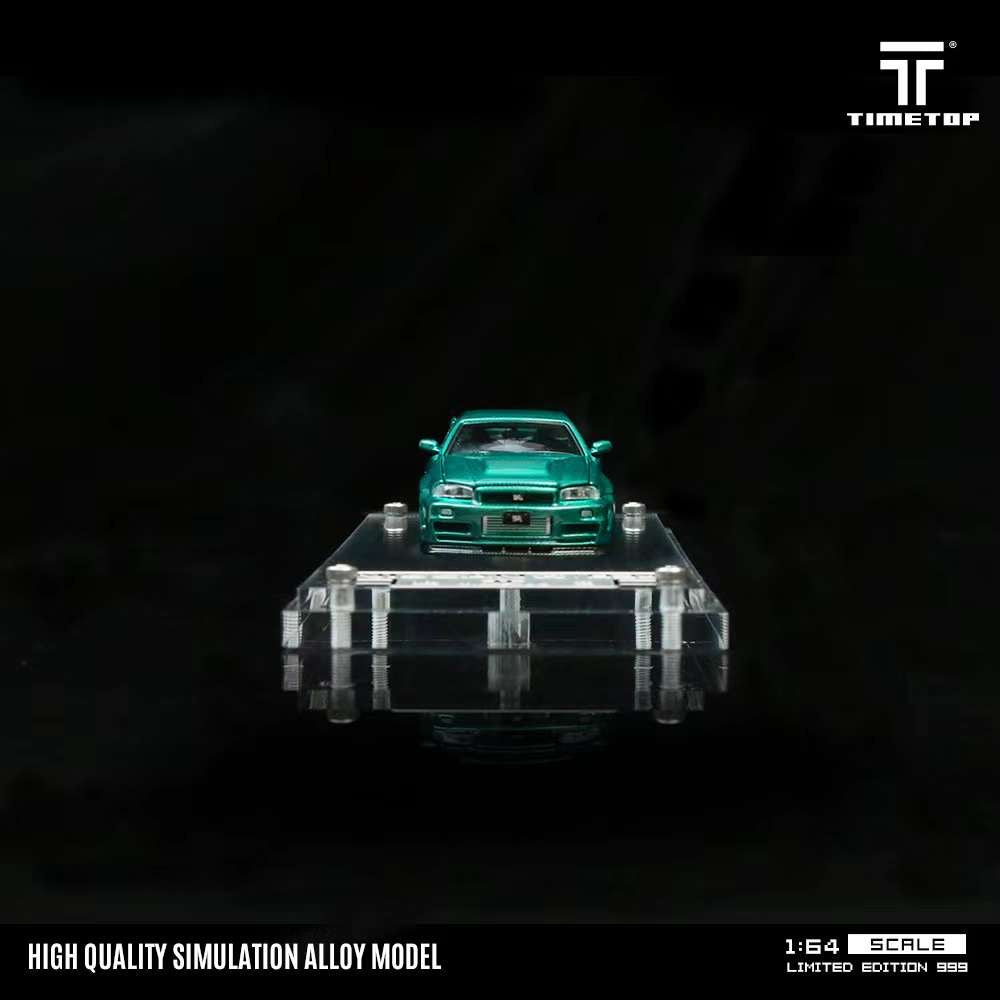 Time Top 1:64 Nissan GTRR34 - Chrome Green Gift Box Edition TT643428