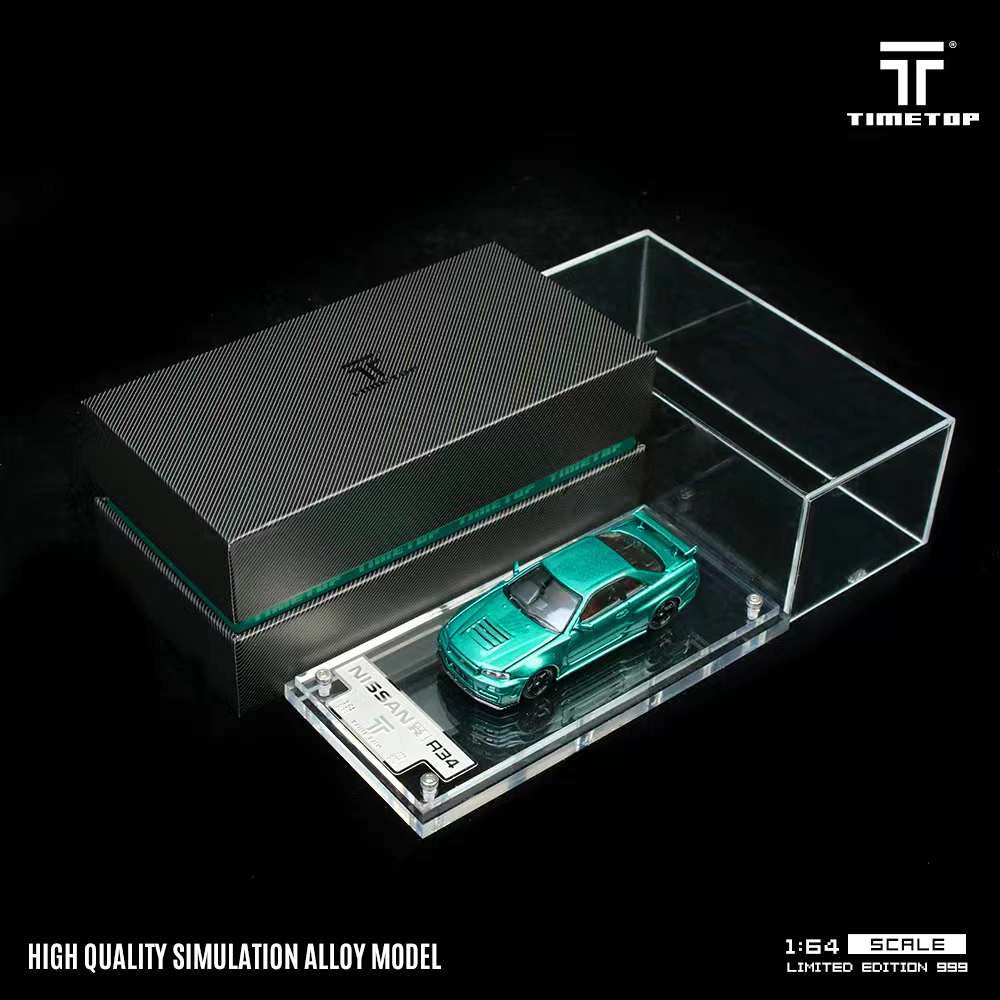 Time Top 1:64 Nissan GTRR34 - Chrome Green Gift Box Edition TT643428