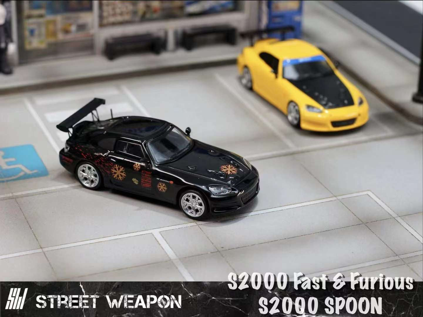 Street Weapon 1:64 Honda S2000 (2 Colours) Black/ Yellow – Horizon