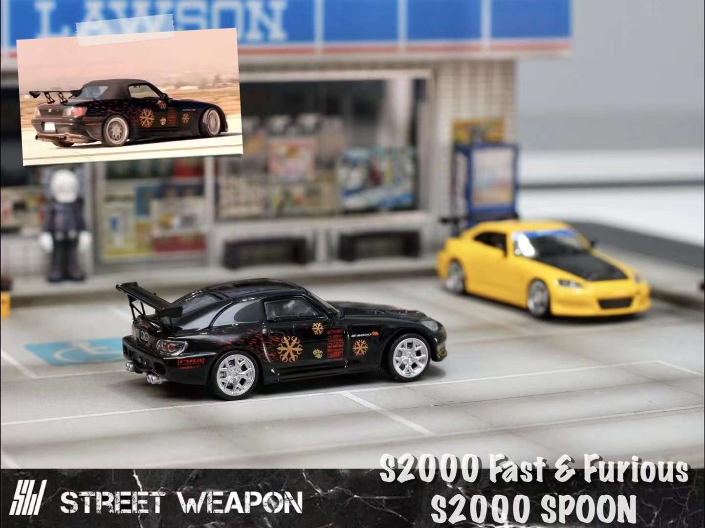Street Weapon 1:64 Honda S2000 (2 Colours) Black/ Yellow – Horizon
