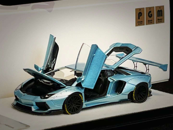 PGM 1:64 LBWK Lamborghini Aventador LP700-4 Ice Blue PGM-640411