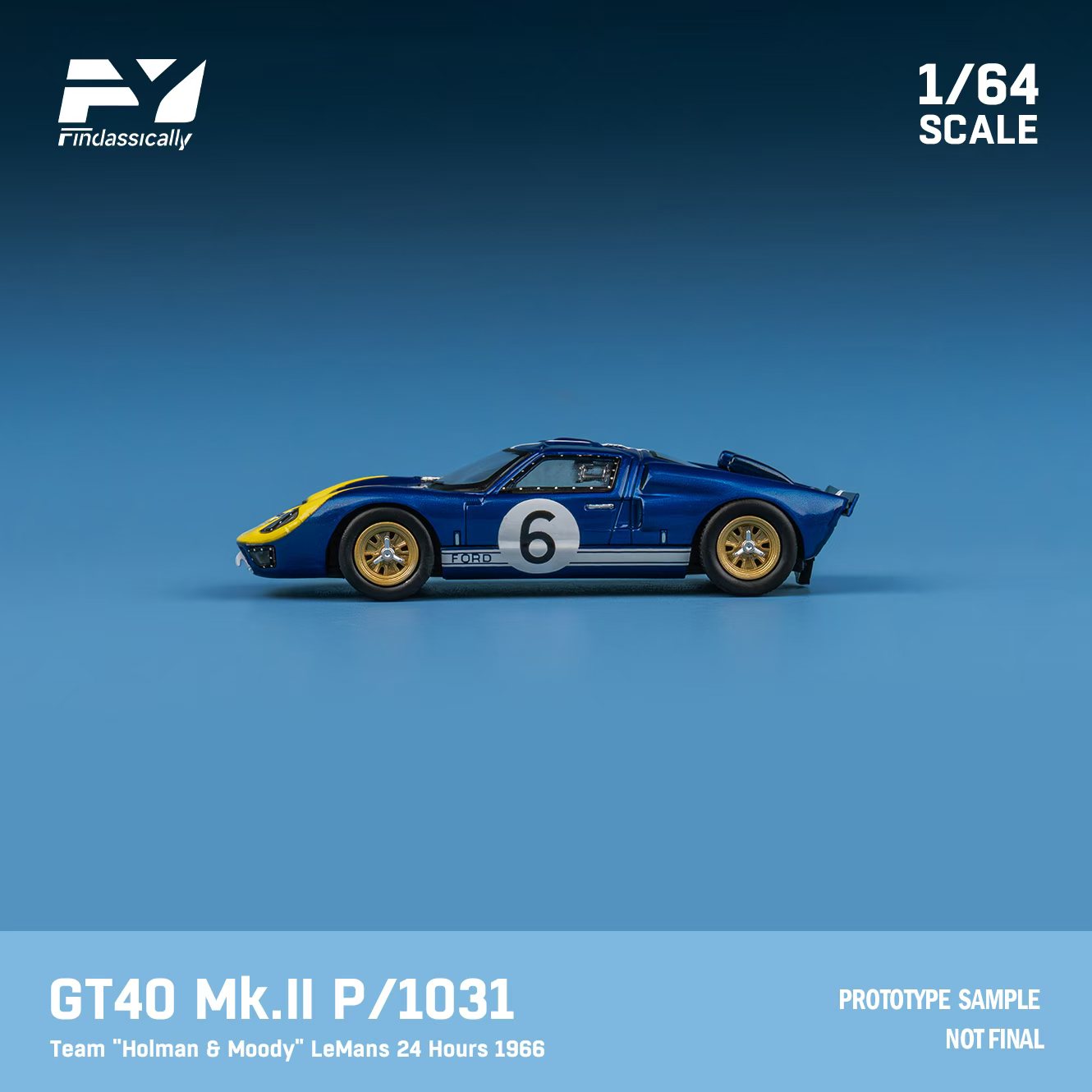 Finclassically 1/64　フォード GT40 ルマン 1966 Finclassically 1:64 Ford GT40 MK.II 1966 LeMans 24hr Car Set