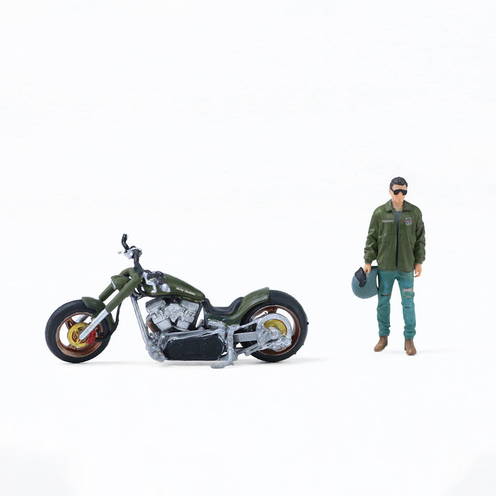 [Preorder] MoreArt 1:64 HARLEY ARMY GREEN MOTORCYCLE DOLL