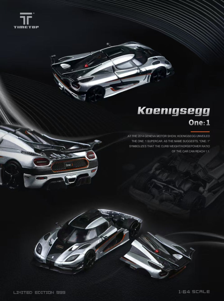 [Preorder] Time Top 1:64 Koenigsegg one1 Silver