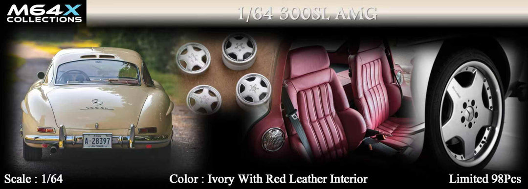 M64X 1:64 Vintage 2025 Mercedes-Benz 300SL AMG (6 Colours)