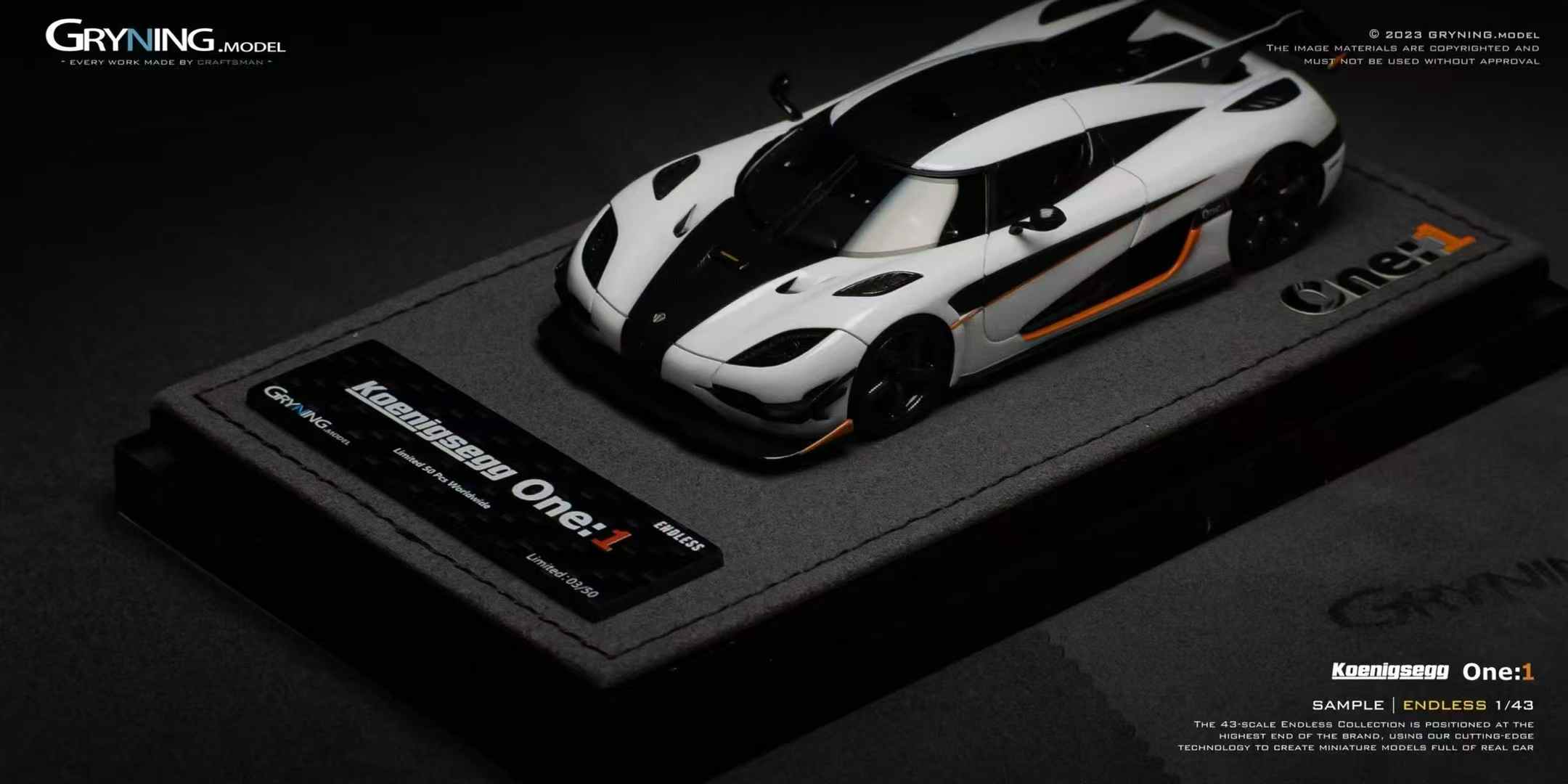 GRYNING Model 1:43 ENDLESS Koenigsegg One:1 (2 Colours) – Horizon