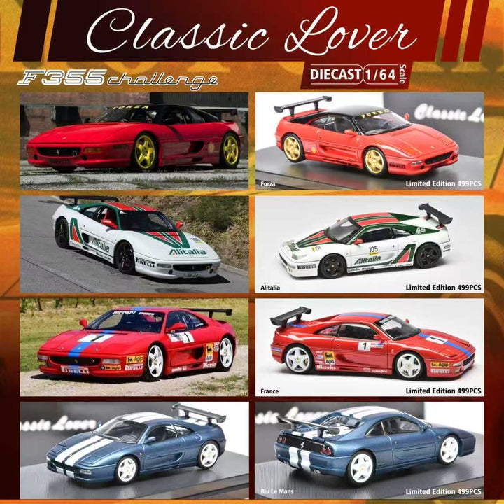 [Preorder] Classic Lover CL 1:64 Ferrari F355 Challenge Diecast Model (4 Versions)