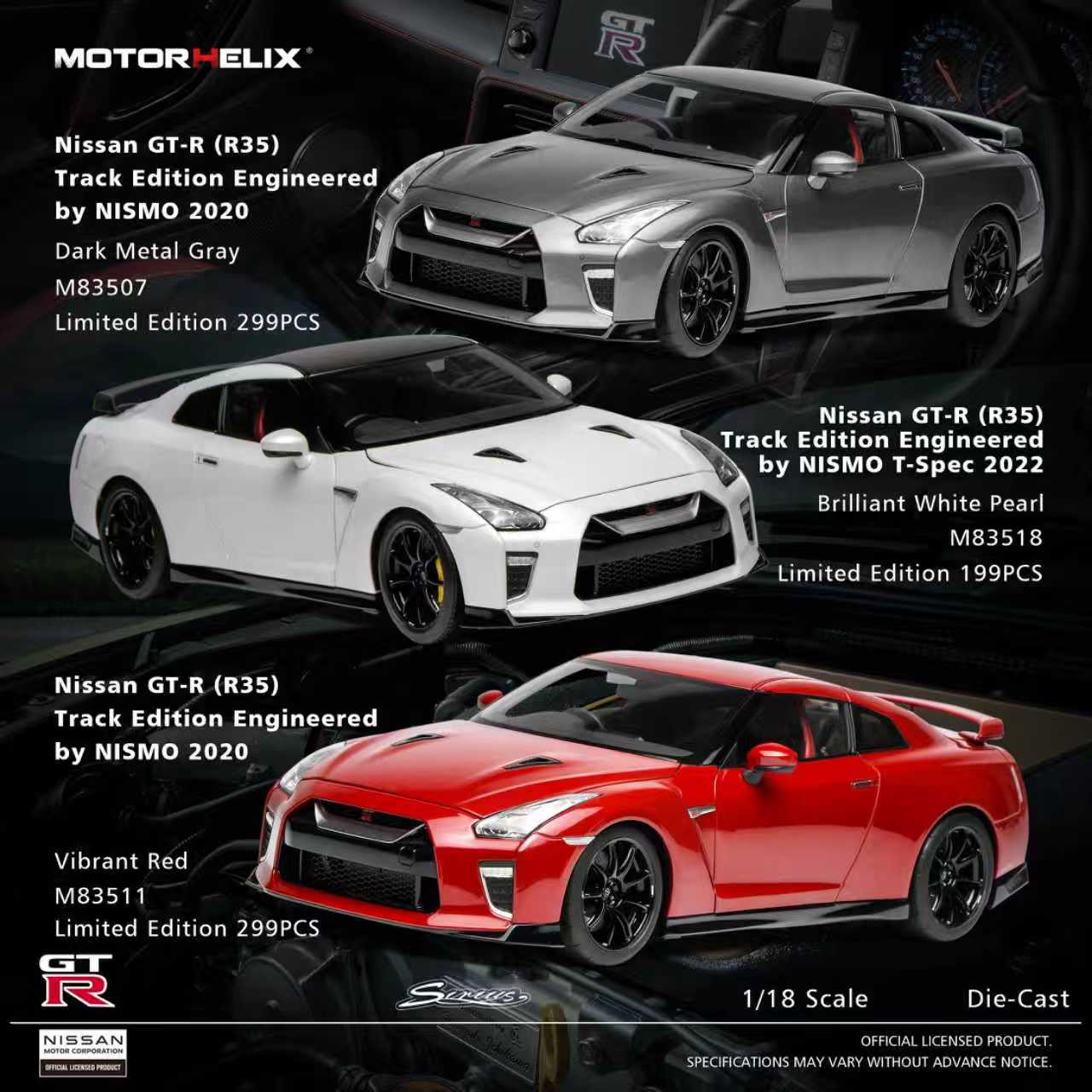 Motorhelix 1:18 Nissan GT-R (R35) Track Edition Engineered by