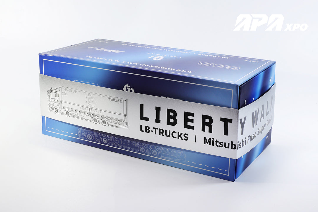 [Preorder] GCD 1:64 LBWK Mitsubishi Fuso Super Great Transport Truck Chrome Blue APA XPO Exclusive