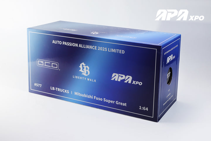 [Preorder] GCD 1:64 LBWK Mitsubishi Fuso Super Great Transport Truck Chrome Blue APA XPO Exclusive