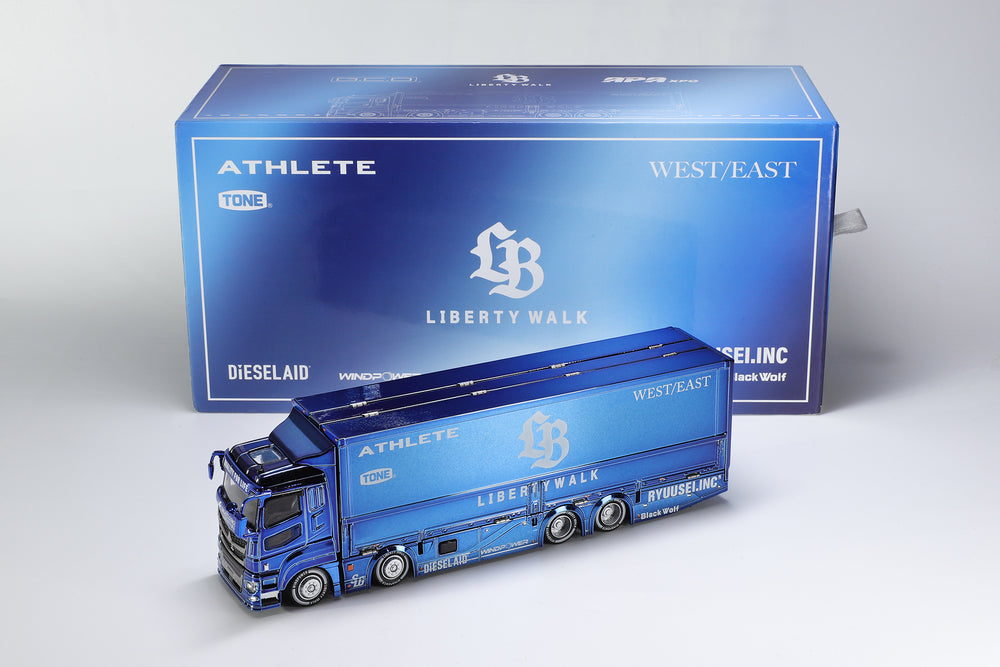 GCD 1:64 LBWK Mitsubishi Fuso Super Great Transport Truck Chrome Blue ...