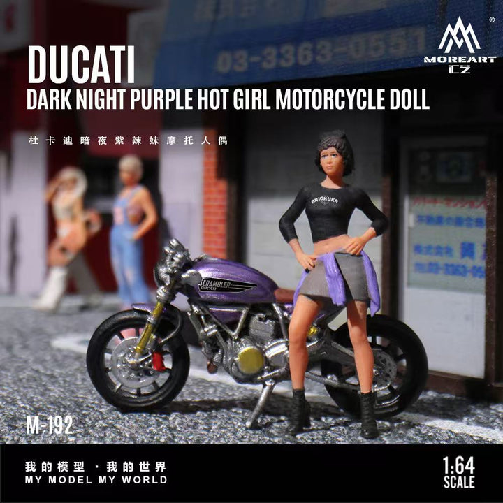 [Preorder] MoreArt 1:64 Ducati Dark Night Purple Hot Girl Motorcycledoll MO222192