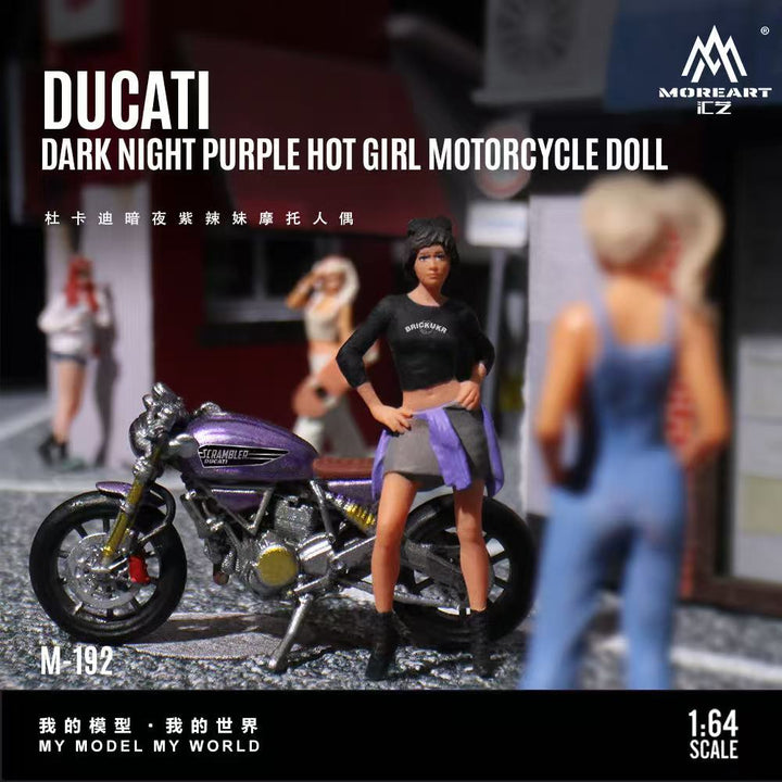 [Preorder] MoreArt 1:64 Ducati Dark Night Purple Hot Girl Motorcycledoll MO222192