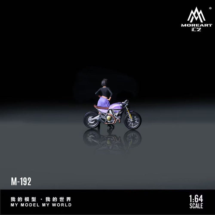 [Preorder] MoreArt 1:64 Ducati Dark Night Purple Hot Girl Motorcycledoll MO222192
