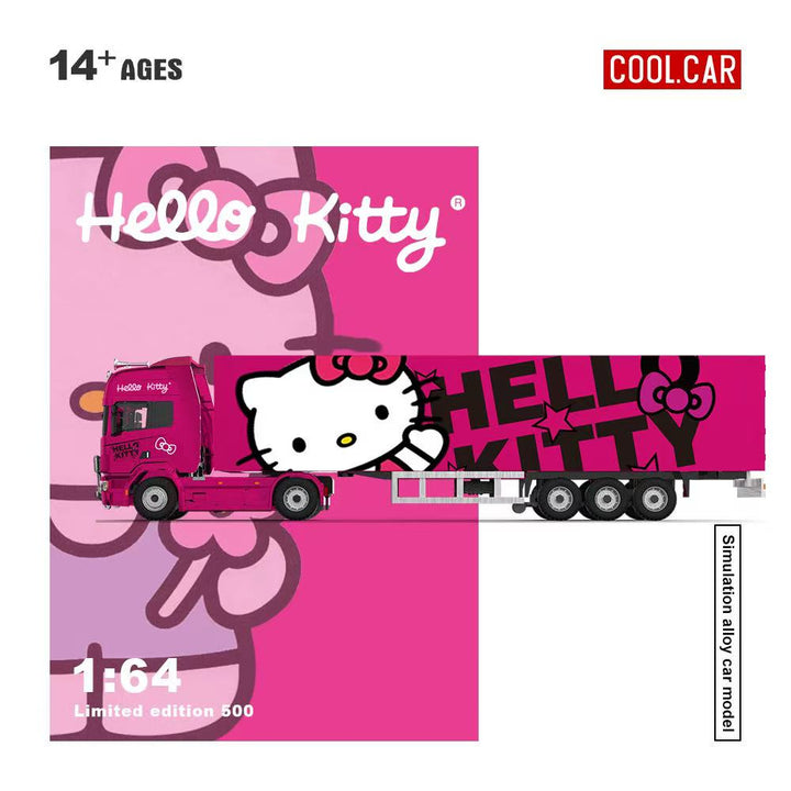 [Preorder] Cool Car 1:64 Scania Container Truck Dark pink Hello Kitty Livery CC644027
