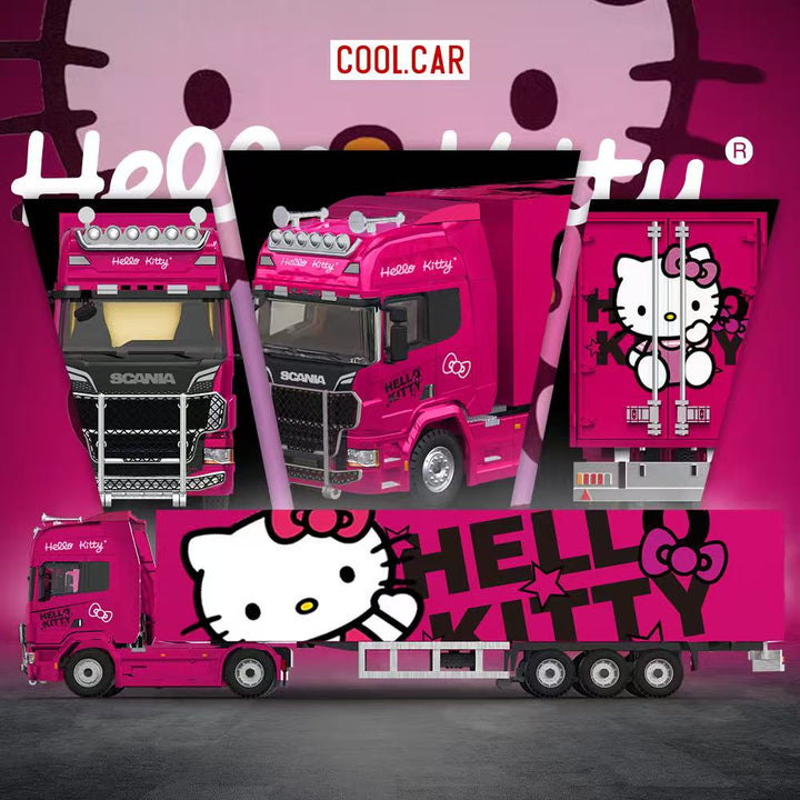 [Preorder] Cool Car 1:64 Scania Container Truck Dark pink Hello Kitty Livery CC644027