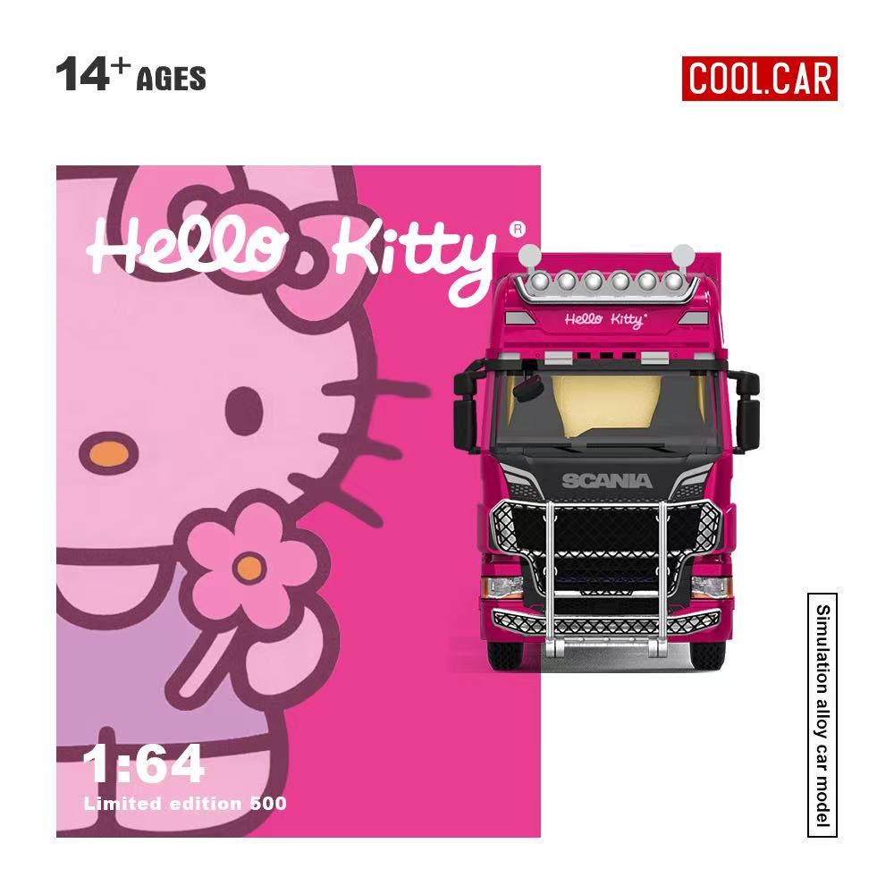 [Preorder] Cool Car 1:64 Scania Container Truck Dark pink Hello Kitty Livery CC644027