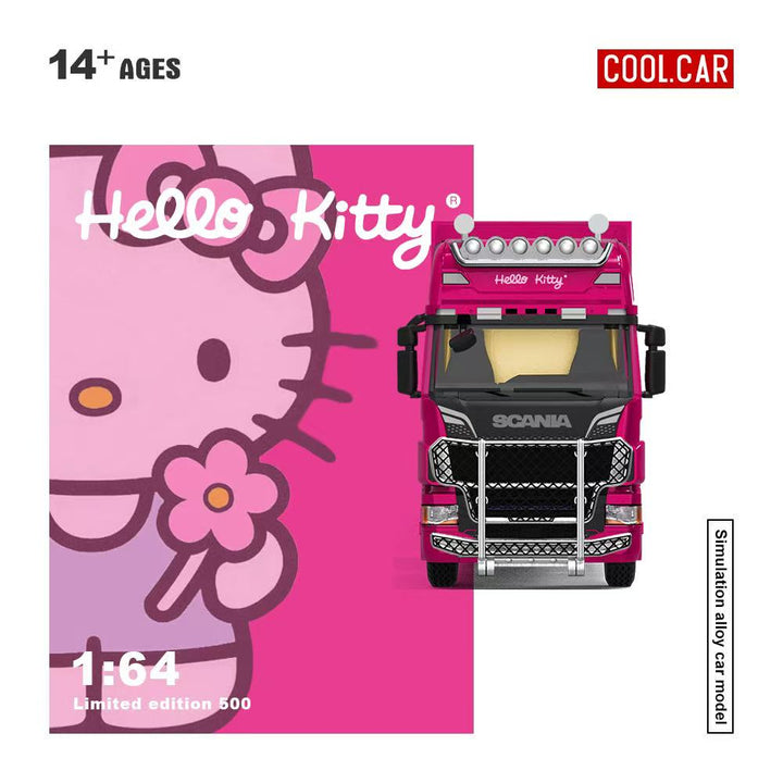 [Preorder] Cool Car 1:64 Scania Container Truck Dark pink Hello Kitty Livery CC644027