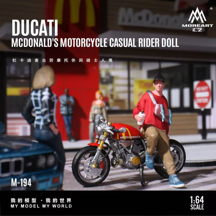 [Preorder] MoreArt 1:64 Ducati McDonald's Motorcycle Casual Rider Doll MO222194