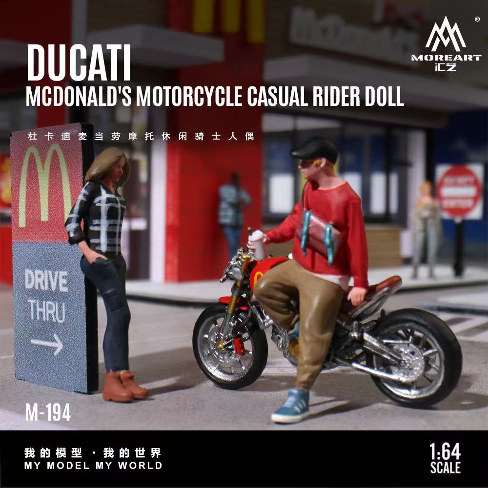 [Preorder] MoreArt 1:64 Ducati McDonald's Motorcycle Casual Rider Doll MO222194