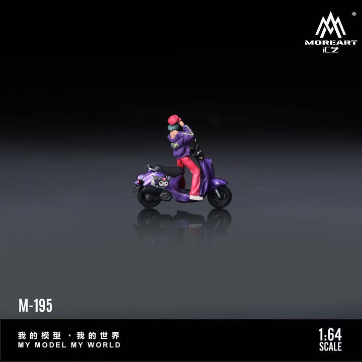 [Preorder] MoreArt 1:64 Kuromi Retro Motorcycle Pretty Girl Doll MO222195