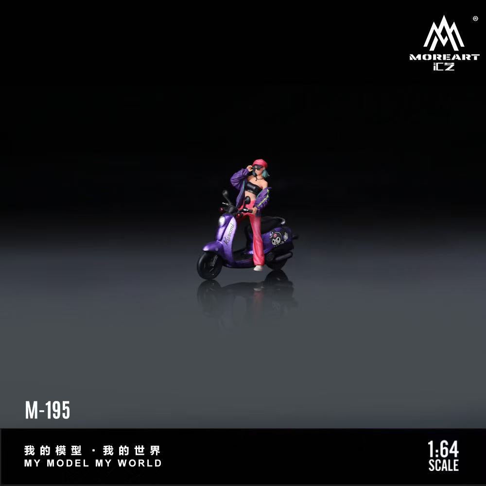 [Preorder] MoreArt 1:64 Kuromi Retro Motorcycle Pretty Girl Doll MO222195