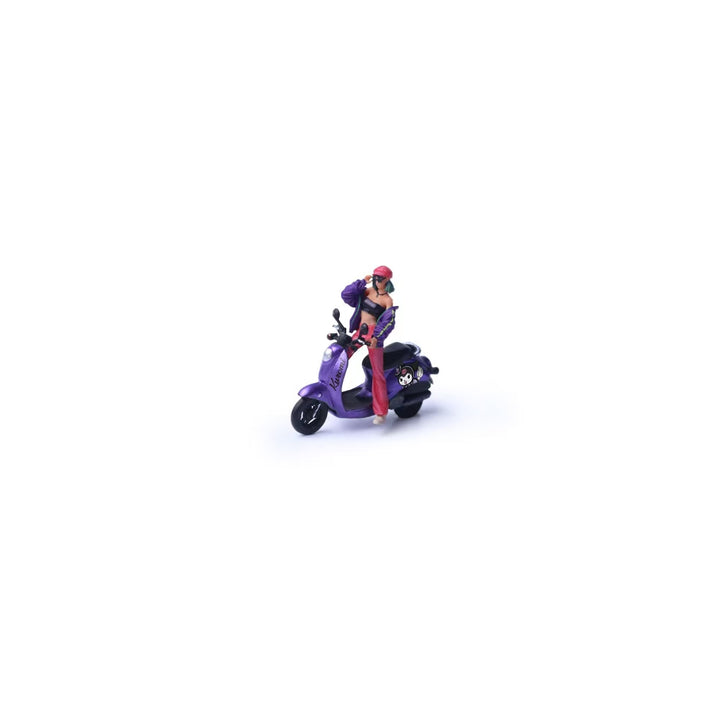[Preorder] MoreArt 1:64 Kuromi Retro Motorcycle Pretty Girl Doll MO222195