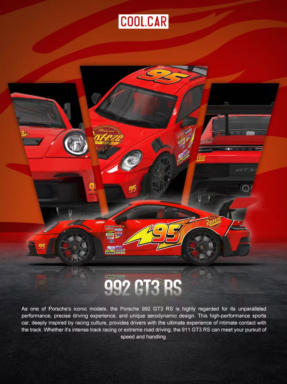[Preorder] Cool Car 1:64 MX5/ GT3 RS Lightning Mcqueen Livery (2 Versions)