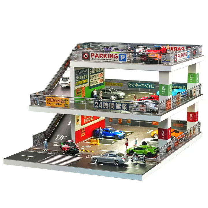 [Preorder] SHOU CANG JIA 1:64 Japanese-Style Ramp Parking Lot (2 Versions)