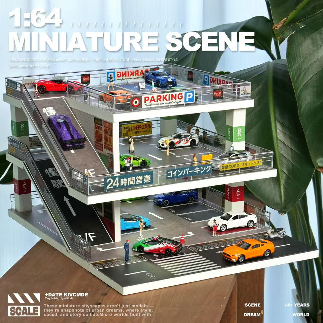[Preorder] SHOU CANG JIA 1:64 Japanese-Style Ramp Parking Lot (2 Versions)