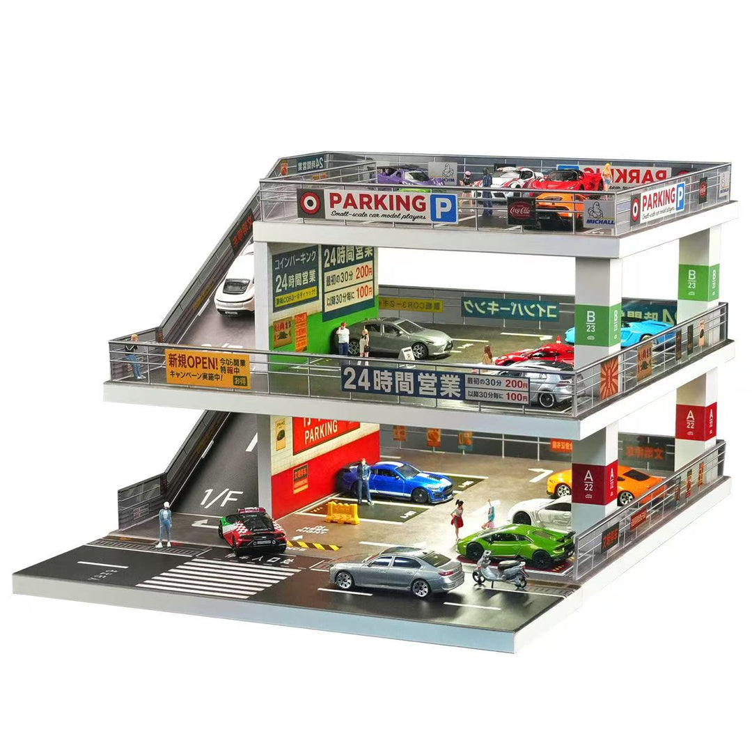 [Preorder] SHOU CANG JIA 1:64 Japanese-Style Ramp Parking Lot (2 Versions)