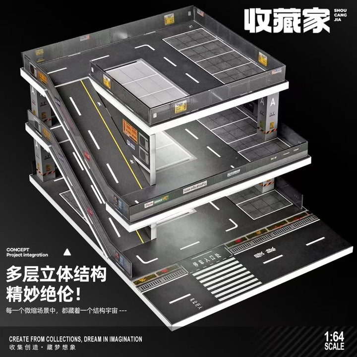 [Preorder] SHOU CANG JIA 1:64 Japanese-Style Ramp Parking Lot (2 Versions)