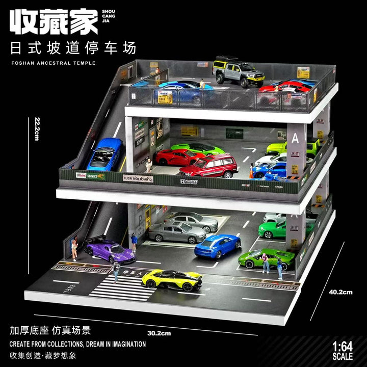 [Preorder] SHOU CANG JIA 1:64 Japanese-Style Ramp Parking Lot (2 Versions)