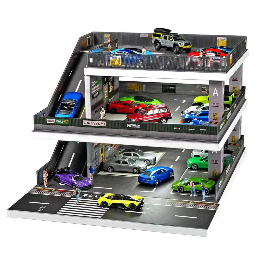 [Preorder] SHOU CANG JIA 1:64 Japanese-Style Ramp Parking Lot (2 Versions)