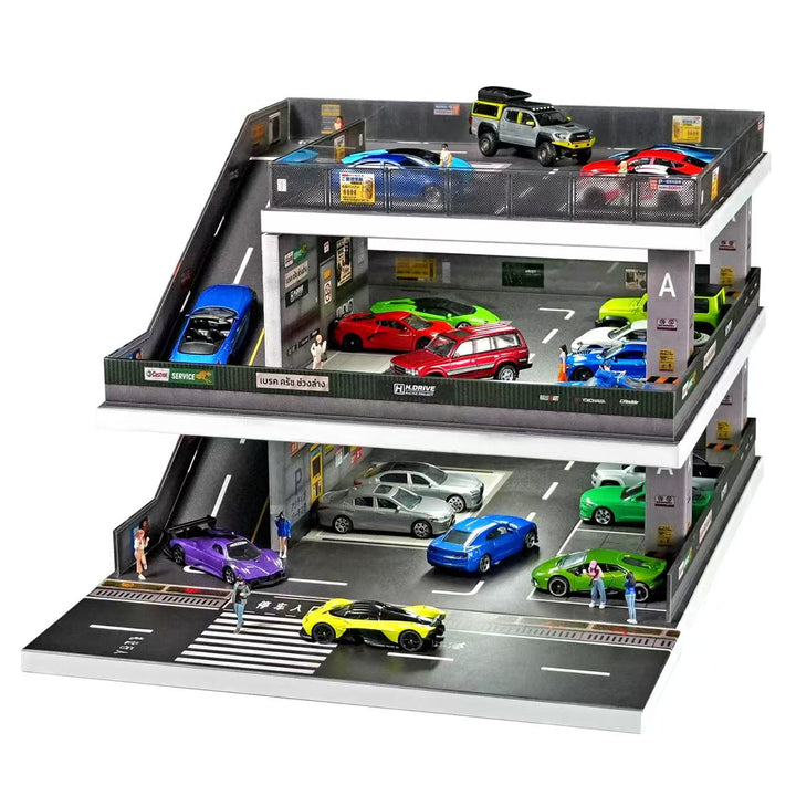[Preorder] SHOU CANG JIA 1:64 Japanese-Style Ramp Parking Lot (2 Versions)
