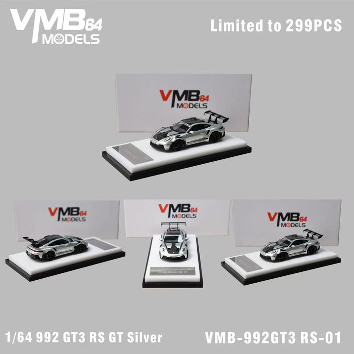 [Preorder] VMB 1:64 Porsche 992 GT3 RS GT Silver