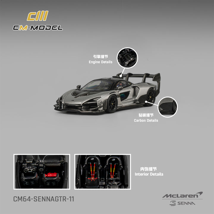 [Preorder] CM Model 1:64 McLaren Senna GTR Metallic Silver Gray CM64-SennaGTR-11