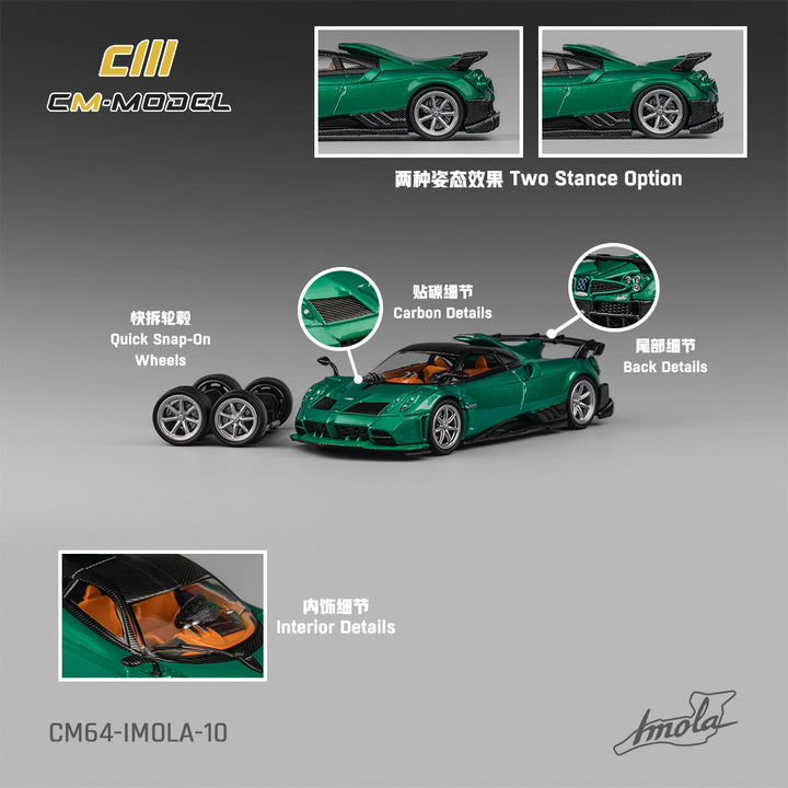 [Preorder] CM Model 1:64 Pagani Imola Metallic Emerald Green CM64-IMOLA-10